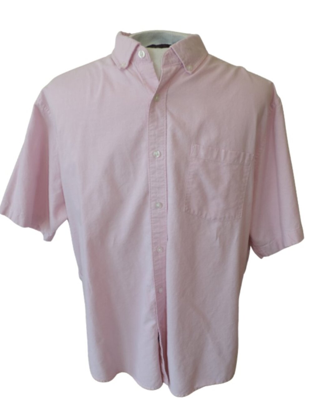 Basic Editions Light Pink Short Sleeve Button-Up Shirt